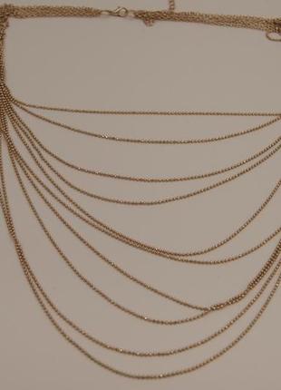 Ланцюжок каскадний 5-ти рядний під золото сучасний або ретро // скриня зі скарбами
