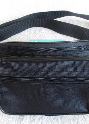 Чоловіча сумка на пояс бананка поясна надійна барсетка чорна