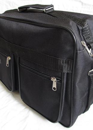 Чоловіча сумка чорна через плече барсетка папка портфель розмір а4