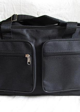 Мужская сумка через плечо дорожная портфель а4 черная 38х24х16см