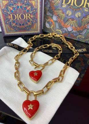 Браслет і підвіска з серцем в позолоті