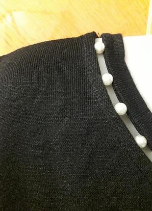 Брендовий стильний тонкий светр туніка з перлинами р. l від matalan papaya