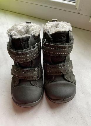Кожаные зимние ботинки ecco gore-tex 21 р 3