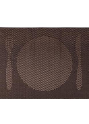 Кухонні сервіровочні килимки "сніданок" коричневий колір 46х31см (пвх) подтарельники. набір 12 шт.