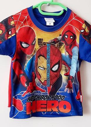 Футболка спайдермен человек паук spider man светятся глаза