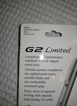 Pilot g2 limited metallic body gel pen 0.7 mm blue body ручка гелевая + два стержня + тетрадь5 фото