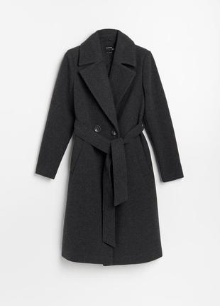 Стильное базовое серое пальто "reserved". размер uk14/ eur42.2 фото