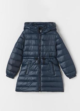 Детский блестящий удлиненный пуховик 5-6 лет zara