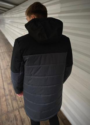 Демисезонная куртка "fusion" бренда intruder (серая - черная)7 фото