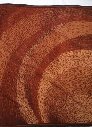 Шелковый винтажный платок тигровый принт( 79 см на 80 см)5 фото