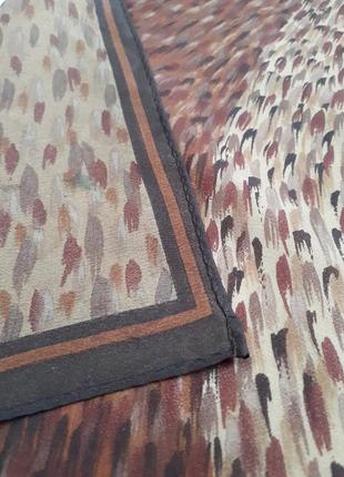 Шелковый винтажный платок тигровый принт( 79 см на 80 см)2 фото