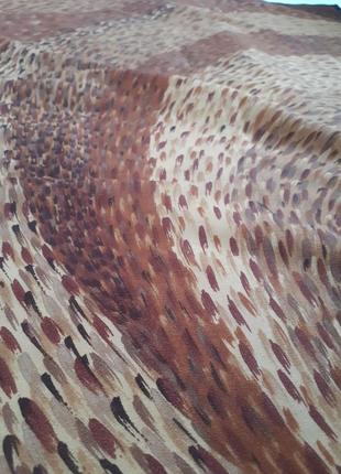 Шелковый винтажный платок тигровый принт( 79 см на 80 см)3 фото