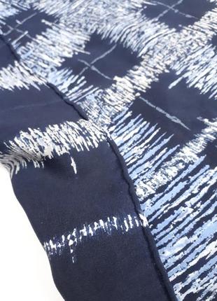 Винтажный синий шелковый платок в принт шов роуль ( 86 см на 82 см)2 фото