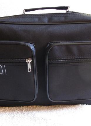 Мужская сумка через плечо недорогая качественная папка портфель а4 черная 35х24х10см