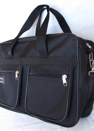 Мужская сумка через плечо барсетка папка портфель а4 черная 38х26х13см