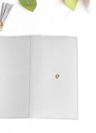 Клатч-кошелек женский стильный «elegant» длинный в виде конверта (серый)4 фото