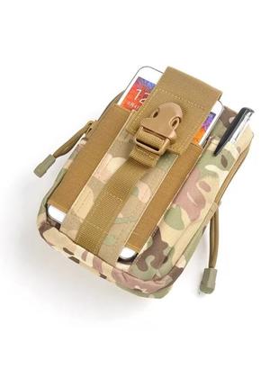 Универсальная тактическая сумка на пояс в цвете хаки «forest» на молнии для туризма,охоты и рыбалки