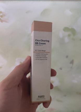 Бб крем для чутливої шкіри з центелоюй purito cica clearing bb cream #27 sand beige, 30 мл2 фото