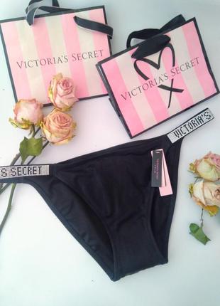 Трусики плавки зі стразами з шиммером victoria's secret original l m