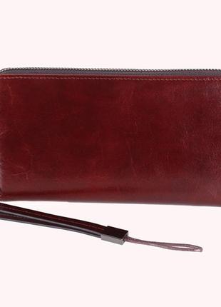 Вінтажний клатч зі шкіри coffee001-4 бордовий