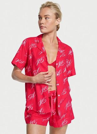 🇺🇸victoria's secret🇺🇸 домашний комплект пижама рубашка шорты и резинка для волос