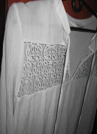 Блуза boho з мереживом біла