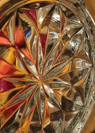 Хрустальный салатник вазочка икорница - bohemia ® чехия / красивый редкий советский винтаж, ссср5 фото