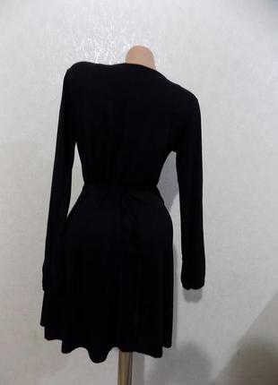 Платье на запах черное размер 46-483 фото