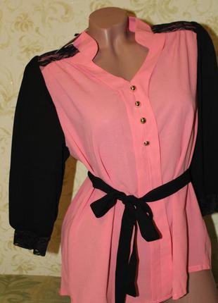 Блуза жіноча "джесіка" сорочка шифонова з пояском