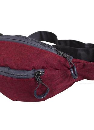 Текстильна сумка на пояс dovhani y302-14bordo1 бордова 90-121 див.