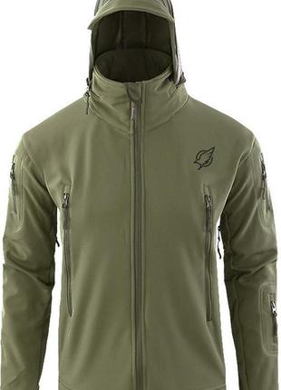 Тактическая куртка eagle soft shell ja-03 с флисом olive green l