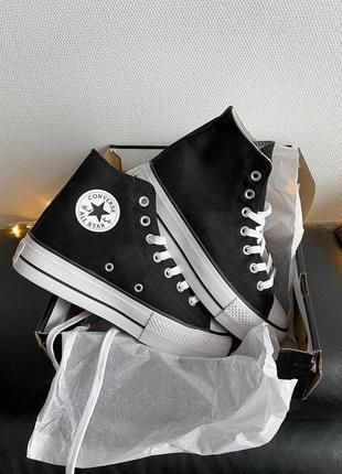 🌟🖤converse chuck taylor high sole black🖤🌟жіночі кеди конверс високі чорні, жіночі кеді /кросівки конверс