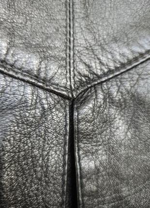 Винтажная кожанная юбка миди высокая талия7 фото