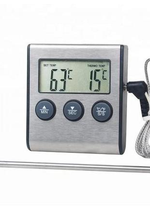 Термометр кухонный цифровой kcasa tp-700 до +250c с таймером и магнитом