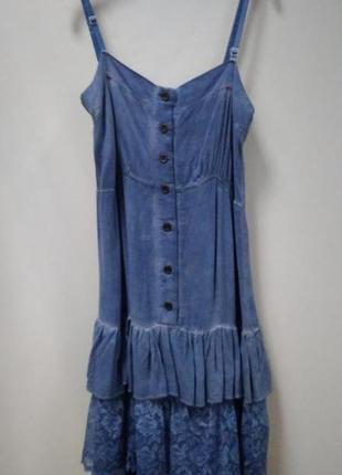 Сарафан, джинсовый, платье, детское, на девочку, 164, marions, 184432 фото