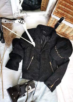 Ликвидация 💥мега стильная черная блестящая куртка косуха2 фото