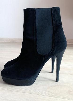 Ботильоны zara замша+кожа