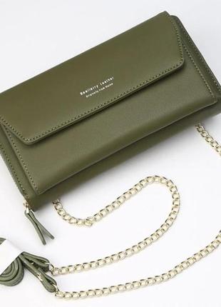 Жіночий клатч сумочка baellerry leather green