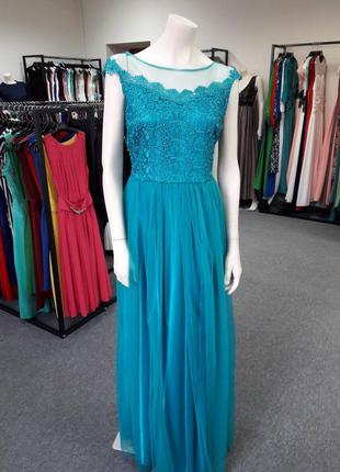 Вчернее платье с красывым кружевным верхом на сеточке.2 фото