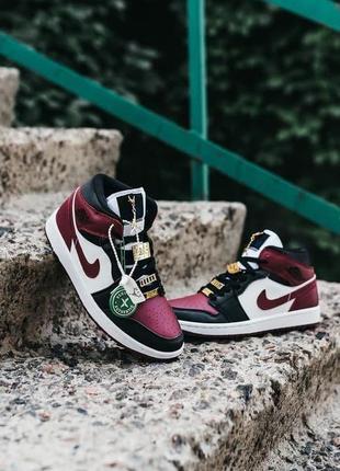 Мужские кроссовки nike air  jordan 1 "dark beetroot"💥9 фото