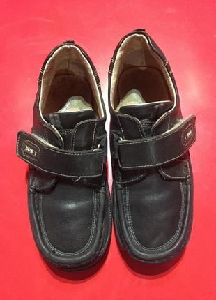 Туфли кожаные на липучке