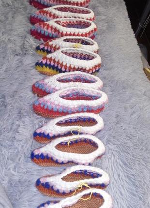 В'язані вовняні чешки слідки, домашні капці