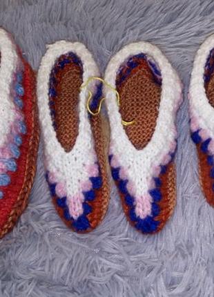 В'язані вовняні чешки слідки, домашні капці