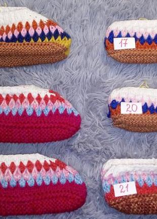 В'язані вовняні чешки слідки, домашні капці