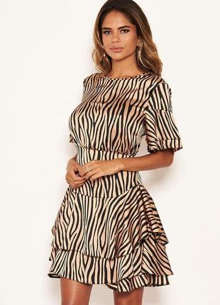 Роскошное атласное платье ax paris с приветом зебра 🔥😍🔥1+1=31 фото