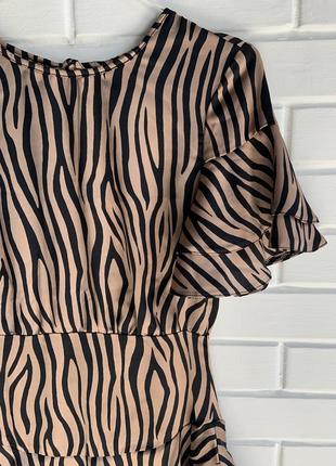 Роскошное атласное платье ax paris с приветом зебра 🔥😍🔥1+1=37 фото