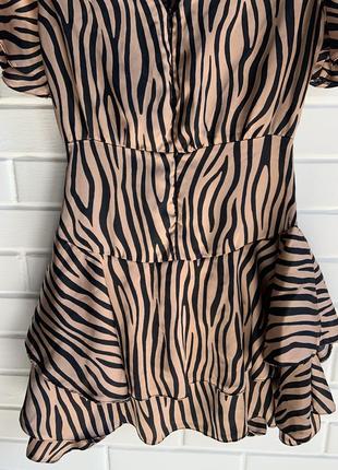Роскошное атласное платье ax paris с приветом зебра 🔥😍🔥1+1=36 фото