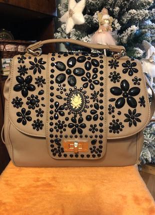 Большая кожаная сумка итальянского бренда twin set simona barbieri