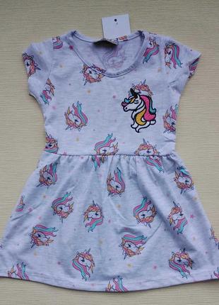 Літнє плаття на дівчинку з єдинорогом 4, 6 років