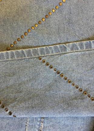 Фирменная джинсовая юбка миди с заклёпками!!4 фото